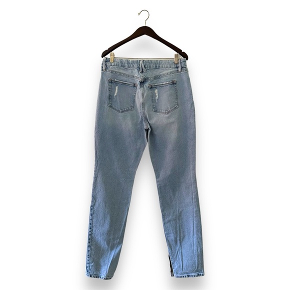 Good American Good Classic Jeans in Indigo267 High Rise Split Hem Size 14/32 - Picture 10 of 14